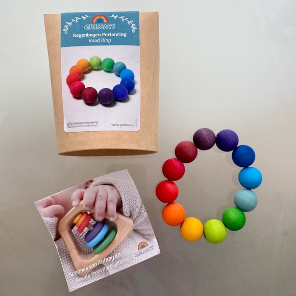 NWT - Grimm's Regenbogen Perlenring Rainbow Bead Ring Toy - Picture 5 of 5